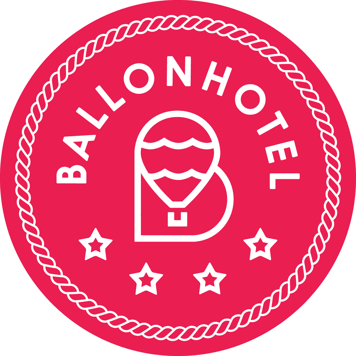 Ballohote Logo Badge Emblem Ballohote logo badge with a character icon and rope border on a red circular background.