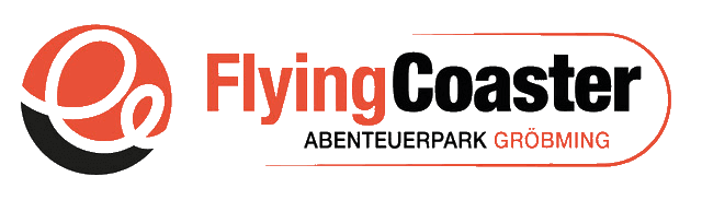 Flying Coaster Abenteuerpark Gröbming Logo Flying Coaster Abenteuerpark Gröbming logo with orange and black circular emblem.