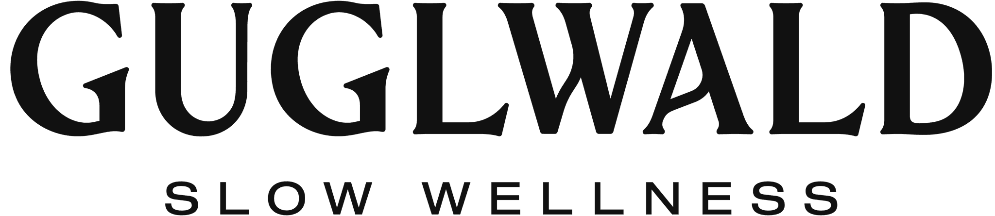 Guglwald Slow Wellness Logo Guglwald Slow Wellness logo with serif wordmark typography.