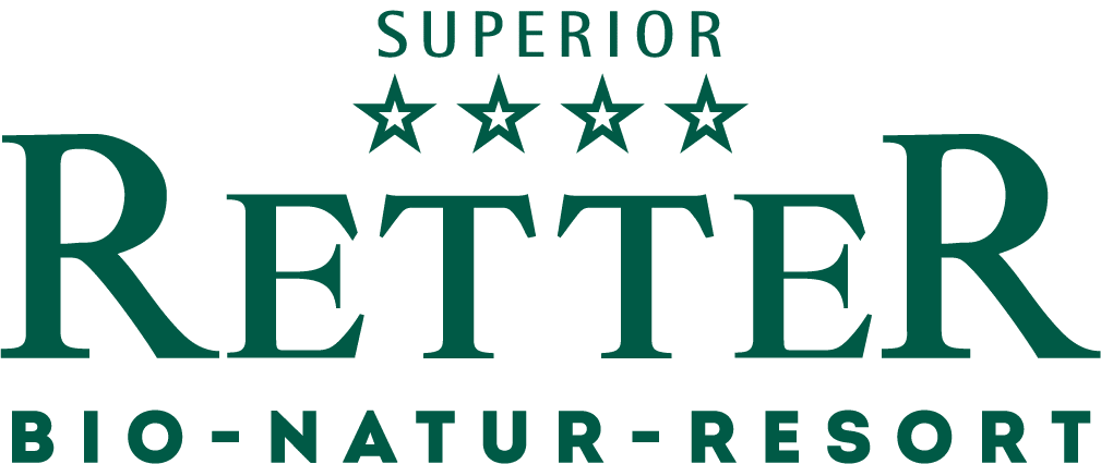 Retter Bio-Natur-Resort Logo Retter Bio-Natur-Resort logo with Superior four-star rating in green lettering.