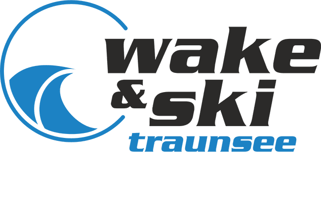 Wake & Ski Traunsee Logo Wake & Ski Traunsee logo featuring a blue wave circle design with black text.